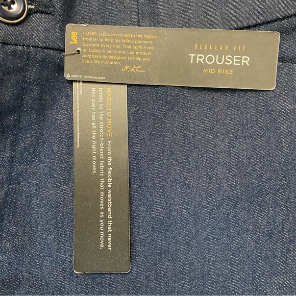 NWT Lee Women’s Flex Motion Regular Fit Mid Rise Indigo Trousers Size 8 Medium - Picture 12 of 16